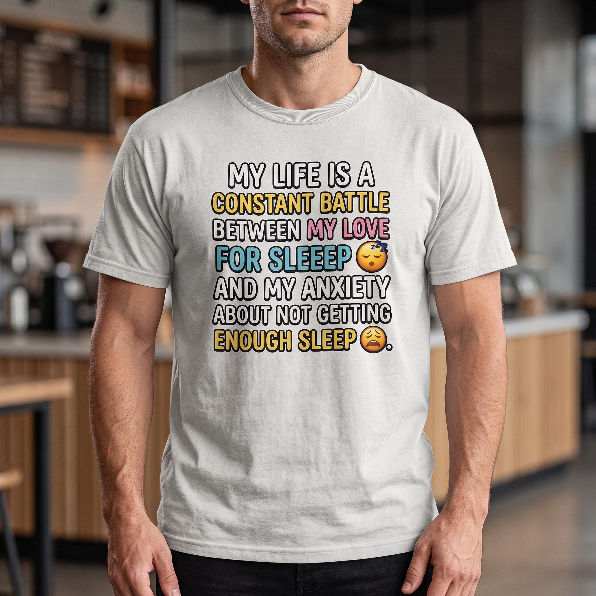 Funny Sleep Anxiety T-Shirt, Relatable Mental Health Shirt, Sarcastic Quote Tee, Tired Aesthetic Clothing, Oversized Shirt for Nap Lovers